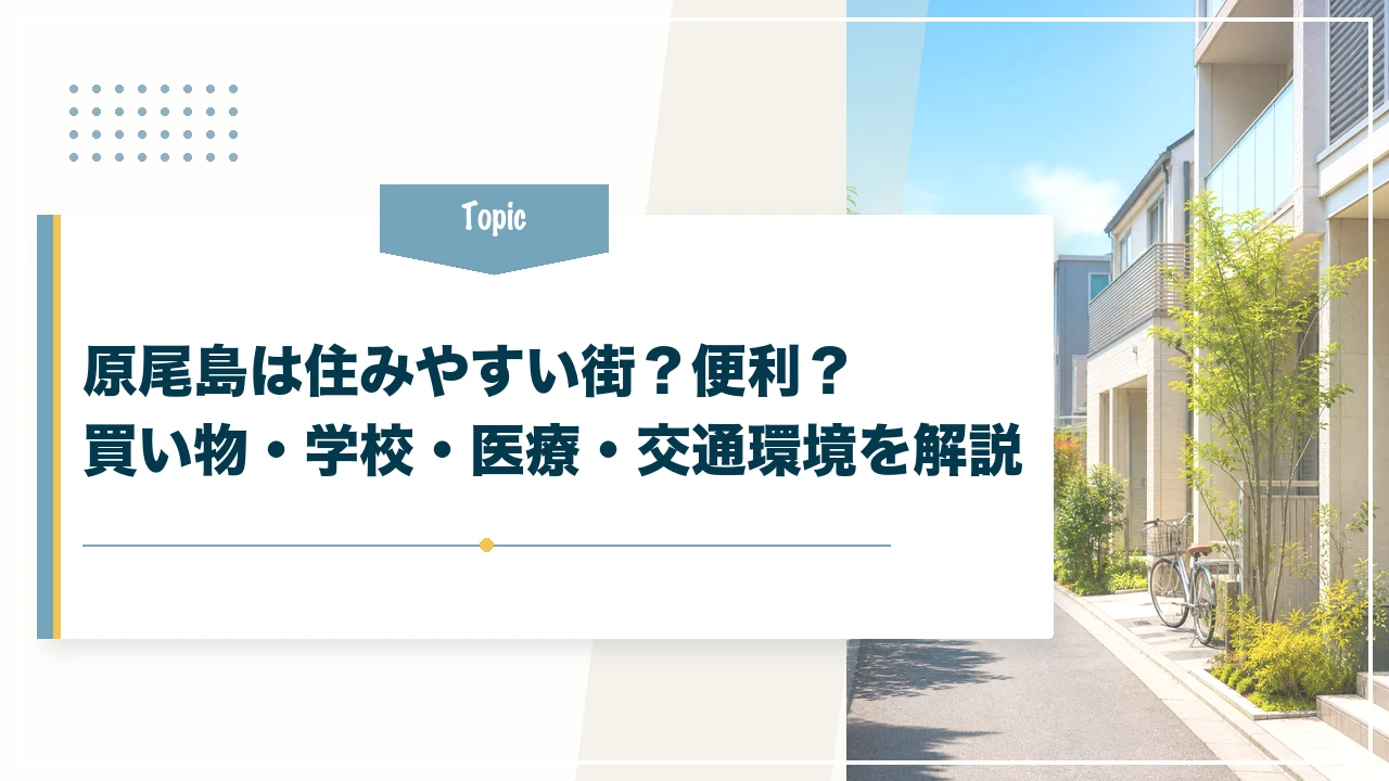 原尾島は住みやすい街か、買い物・学校・医療・交通環境を解説する記事アイキャッチ